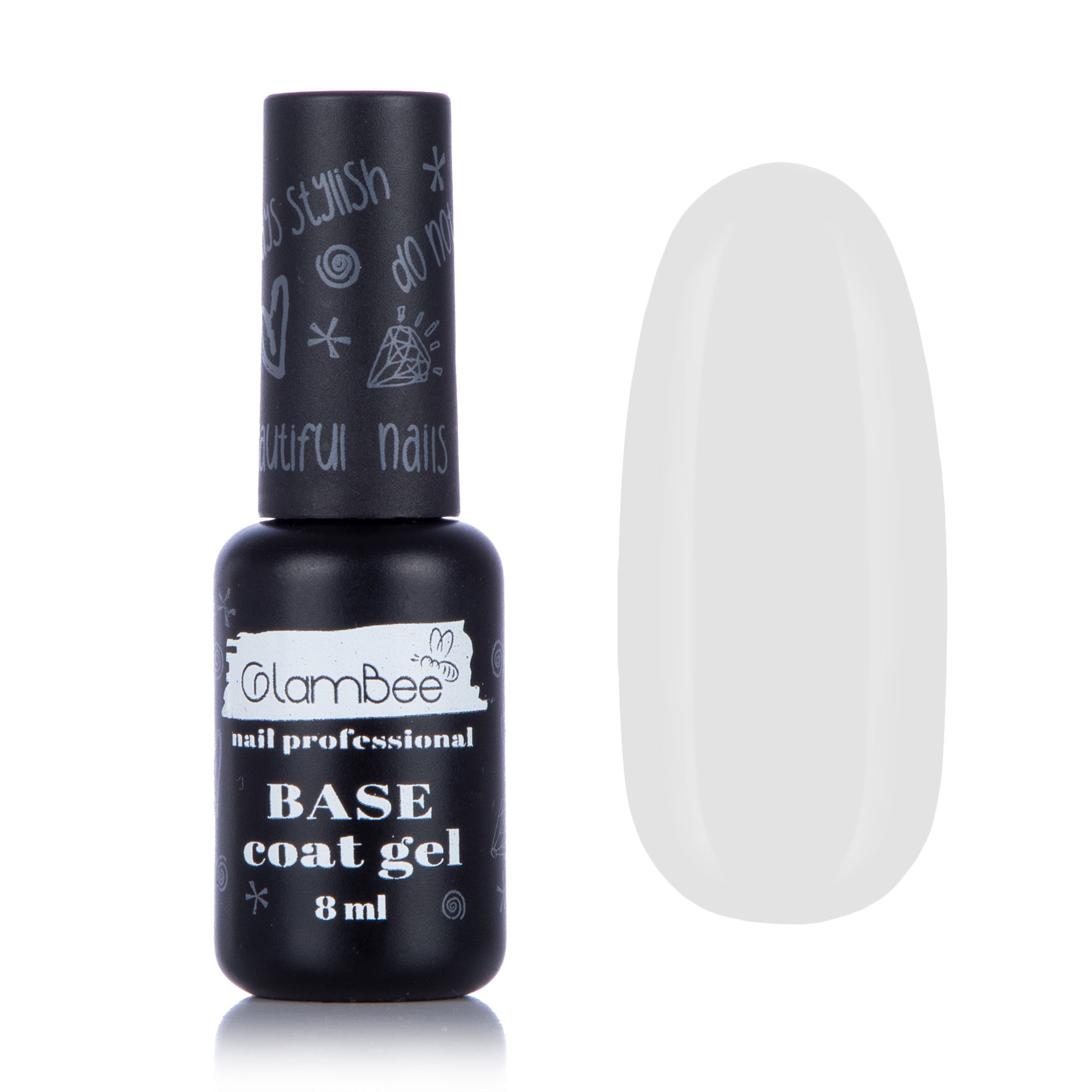 Базове покриття для гель-лаку GlamBee Base Coat Gel Milk, 8 мл